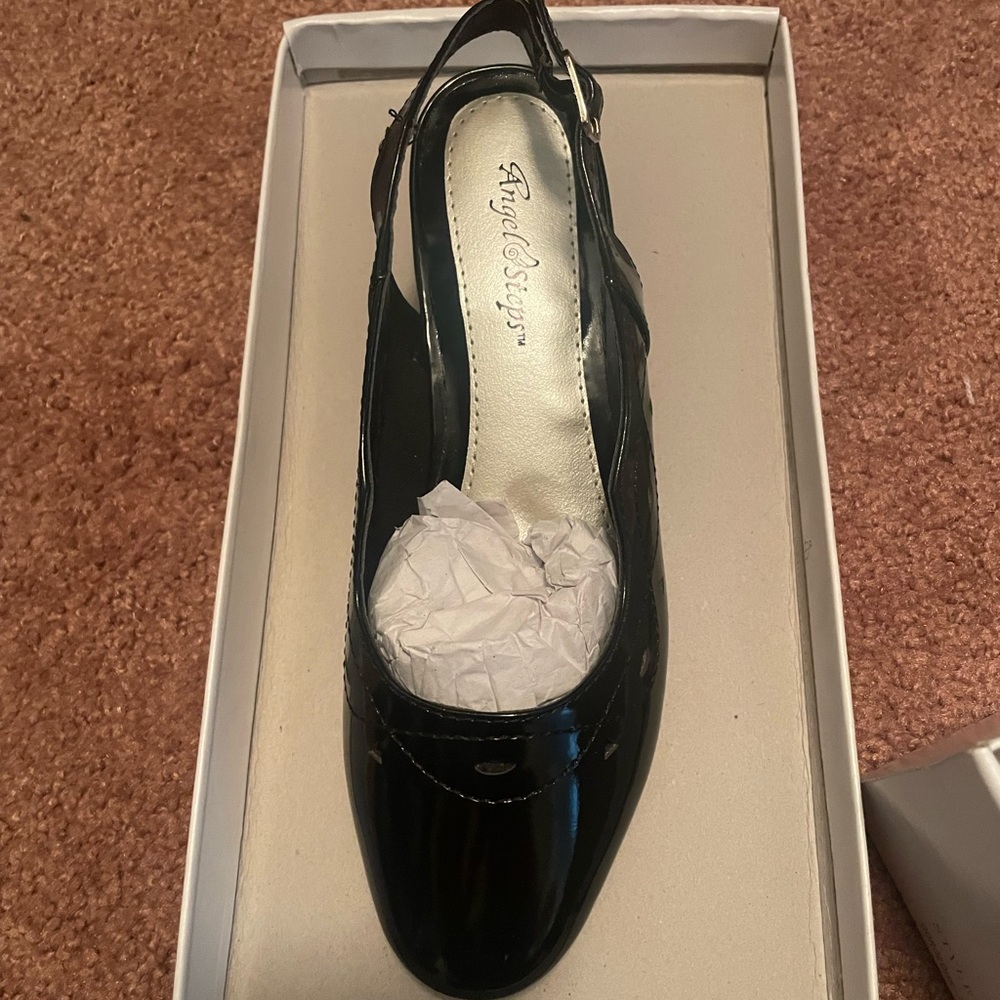 Brand new Patent leather slingbacks